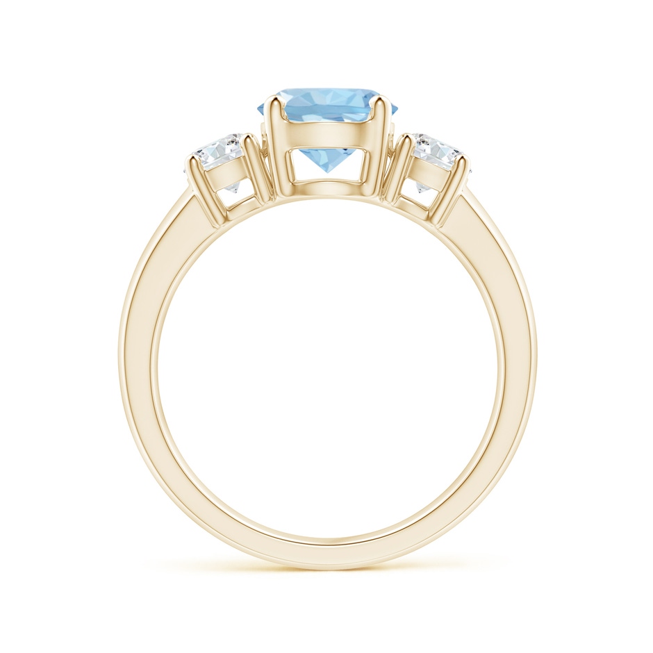 7mm AAA Classic Aquamarine and Diamond Three Stone Engagement Ring in Yellow Gold side 199