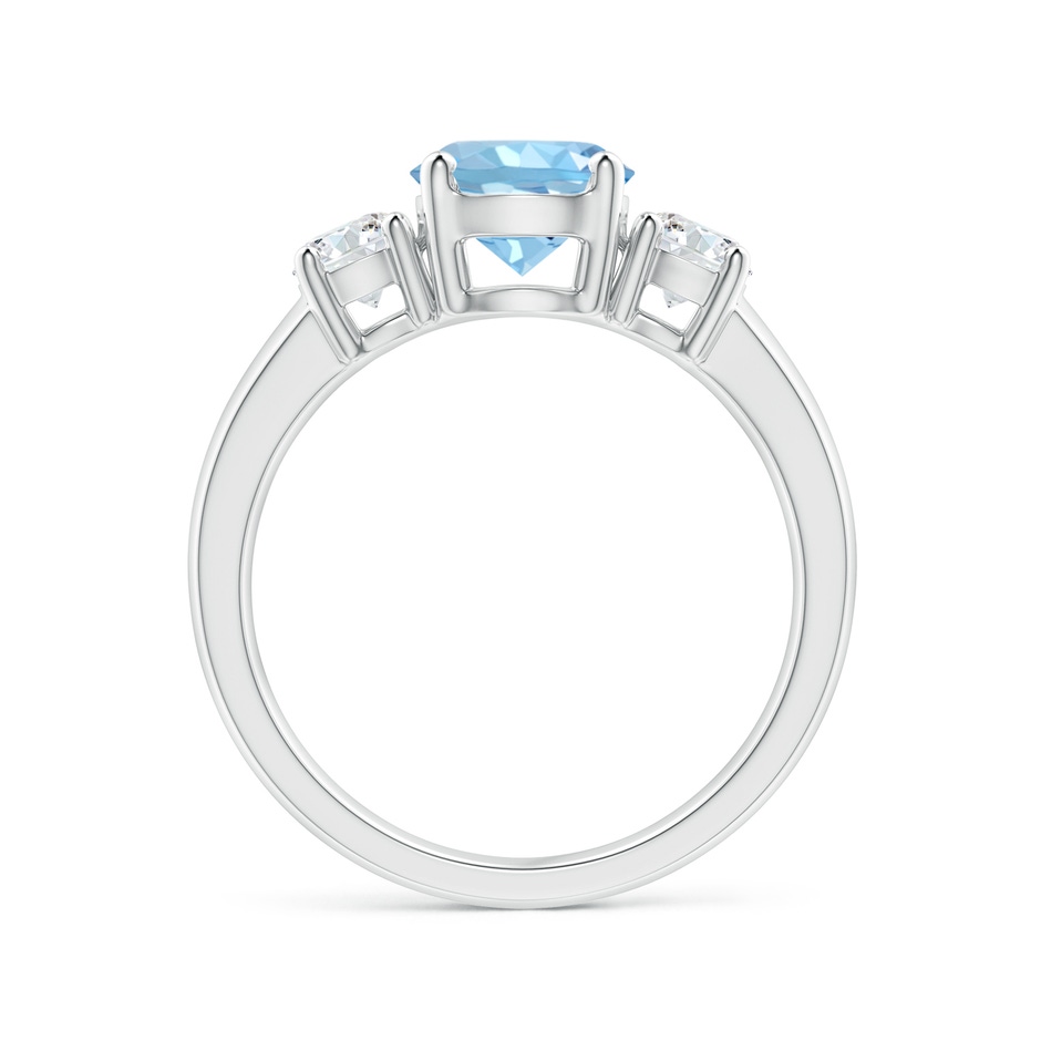 7mm AAAA Classic Aquamarine and Diamond Three Stone Engagement Ring in White Gold side 199