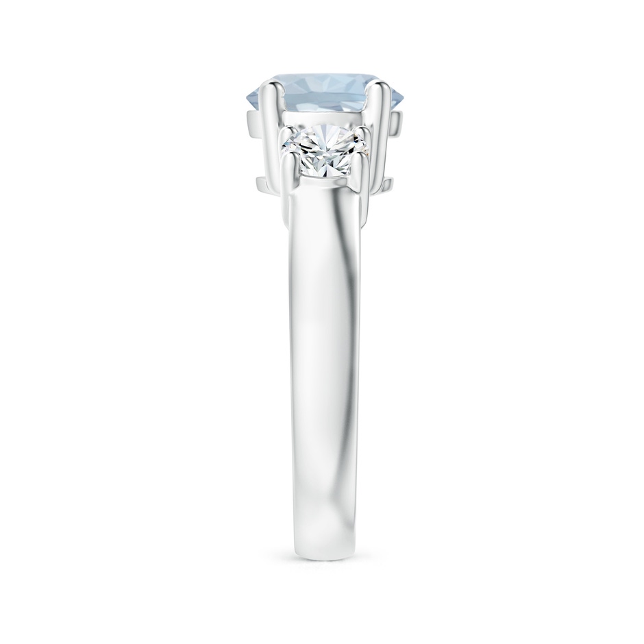 8mm A Classic Aquamarine and Diamond Three Stone Engagement Ring in White Gold side 299