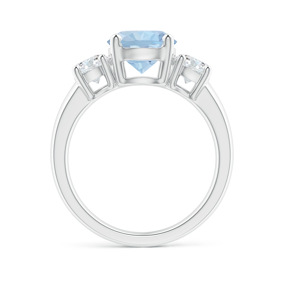 8mm AA Classic Aquamarine and Diamond Three Stone Engagement Ring in White Gold Side 199