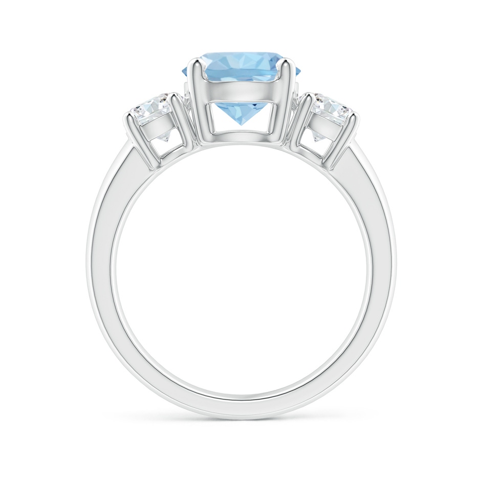 8mm AAA Classic Aquamarine and Diamond Three Stone Engagement Ring in P950 Platinum Side 199