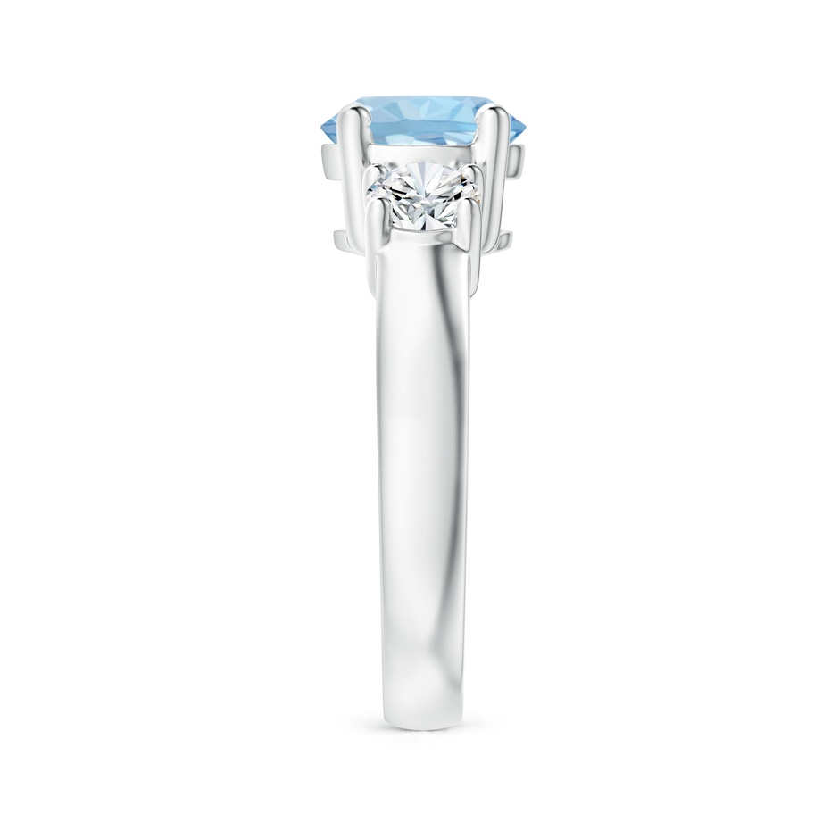 8mm AAA Classic Aquamarine and Diamond Three Stone Engagement Ring in P950 Platinum Side 299