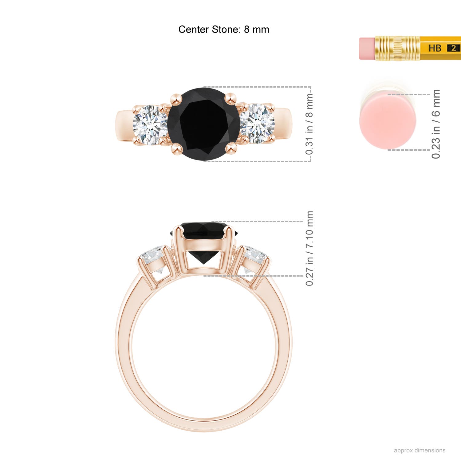 AAA - Black Onyx / 2.95 CT / 14 KT Rose Gold