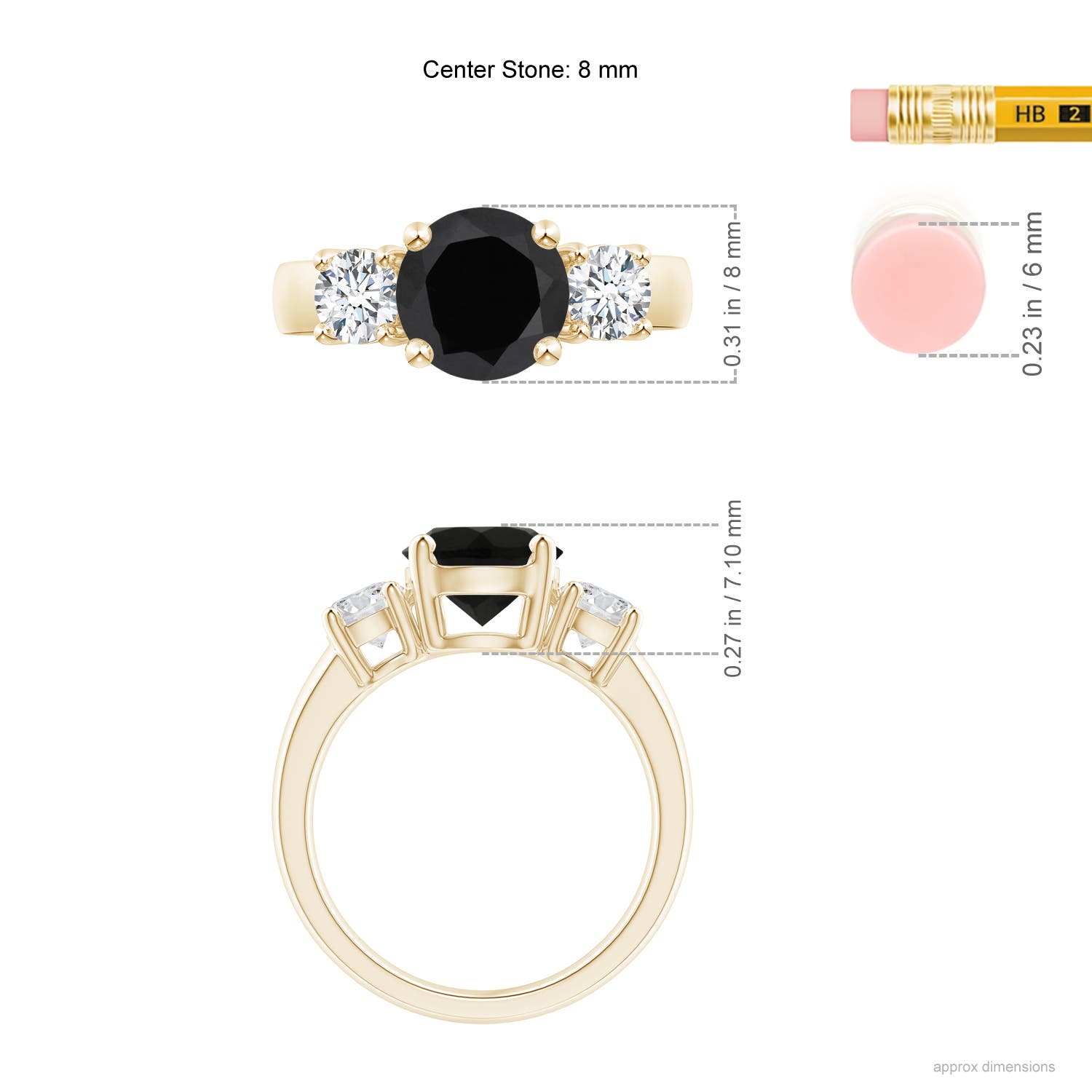 AAA - Black Onyx / 2.95 CT / 14 KT Yellow Gold