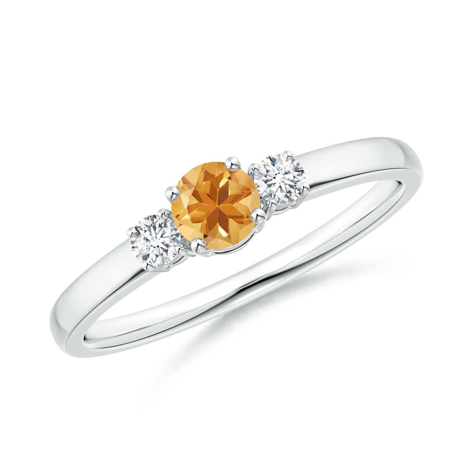 A - Citrine / 0.37 CT / 14 KT White Gold