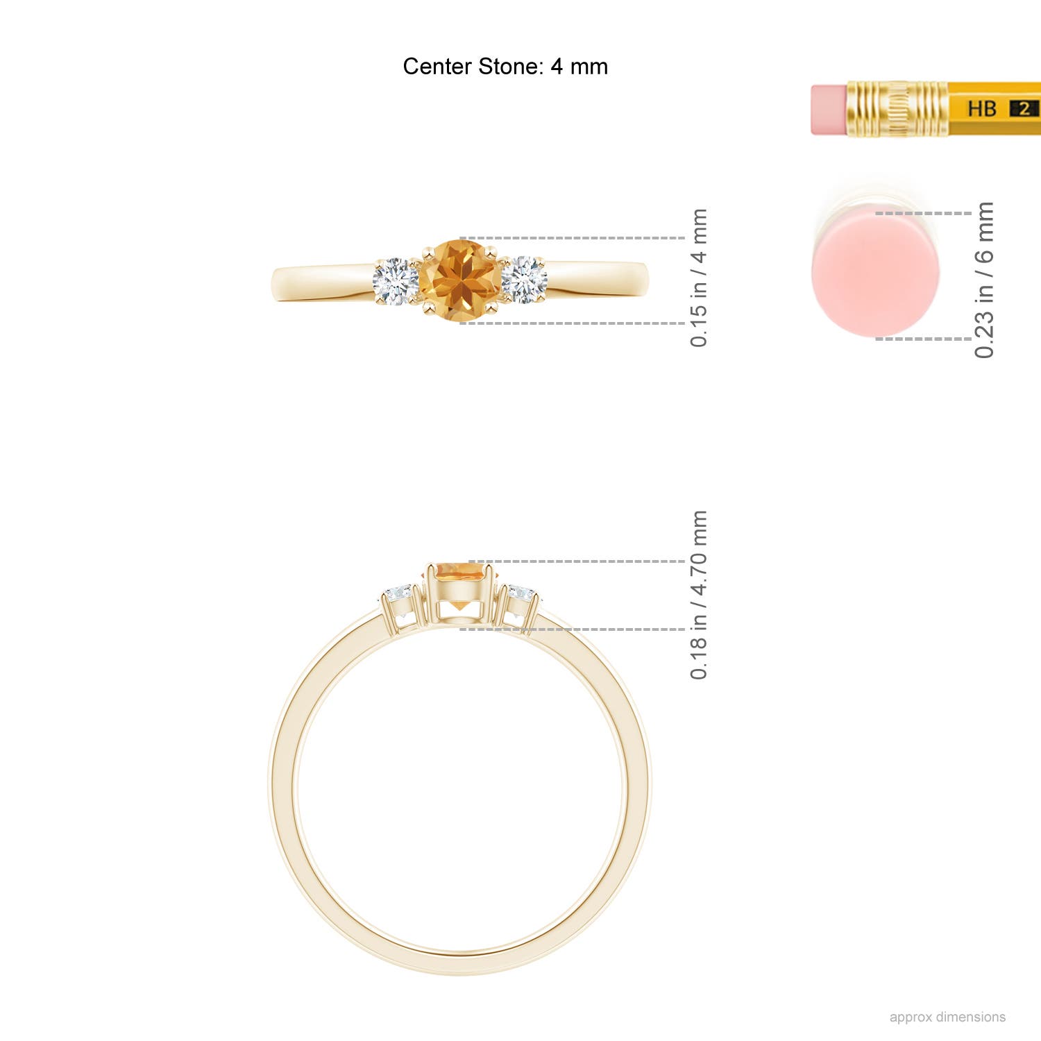 A - Citrine / 0.37 CT / 14 KT Yellow Gold