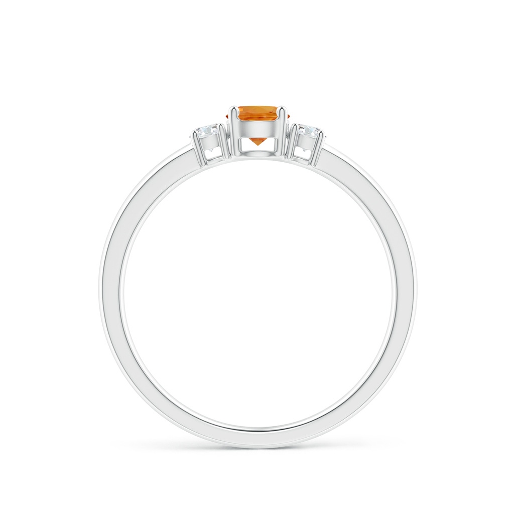 4mm AAA Classic Citrine and Diamond Three Stone Engagement Ring in White Gold Side-1