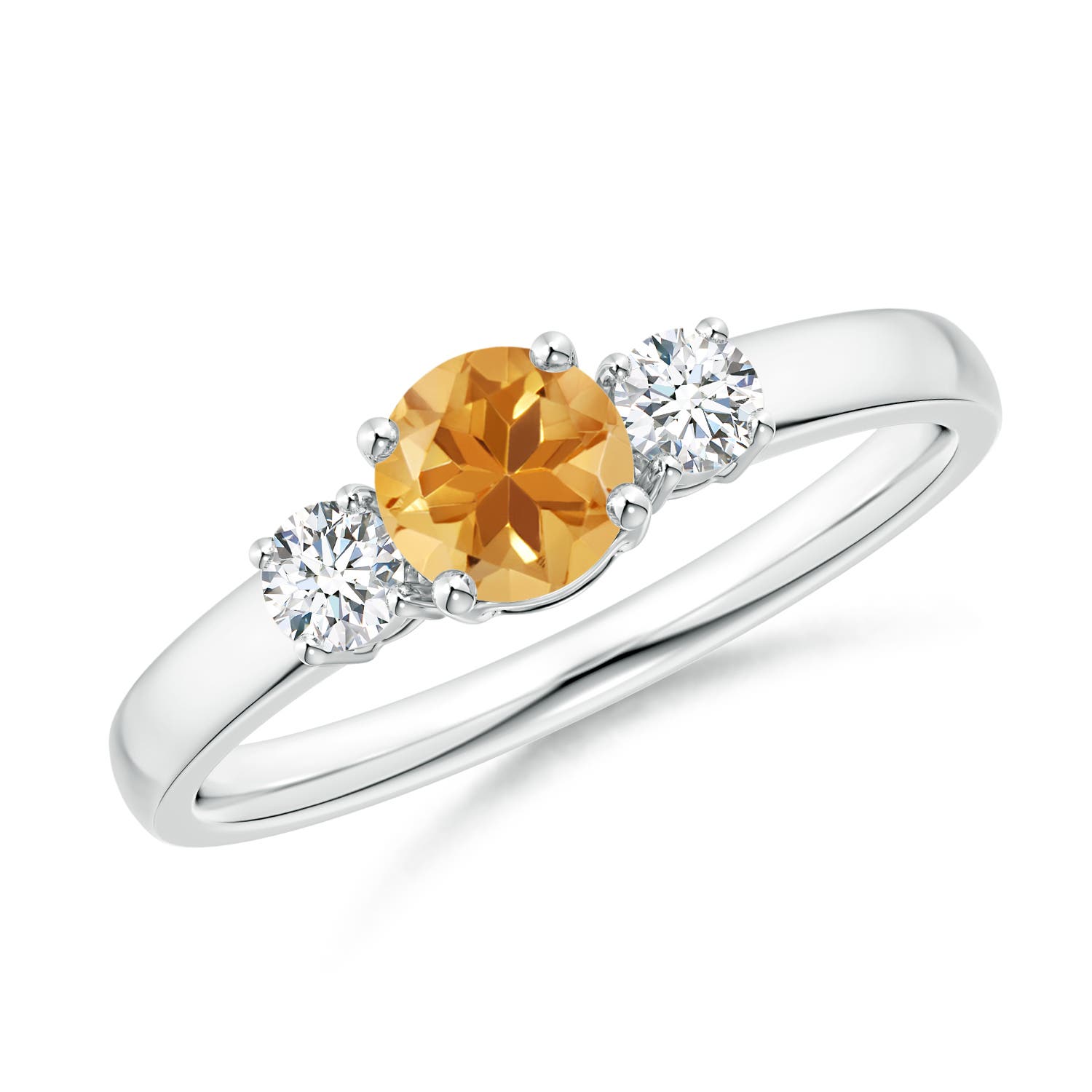 A - Citrine / 0.66 CT / 14 KT White Gold