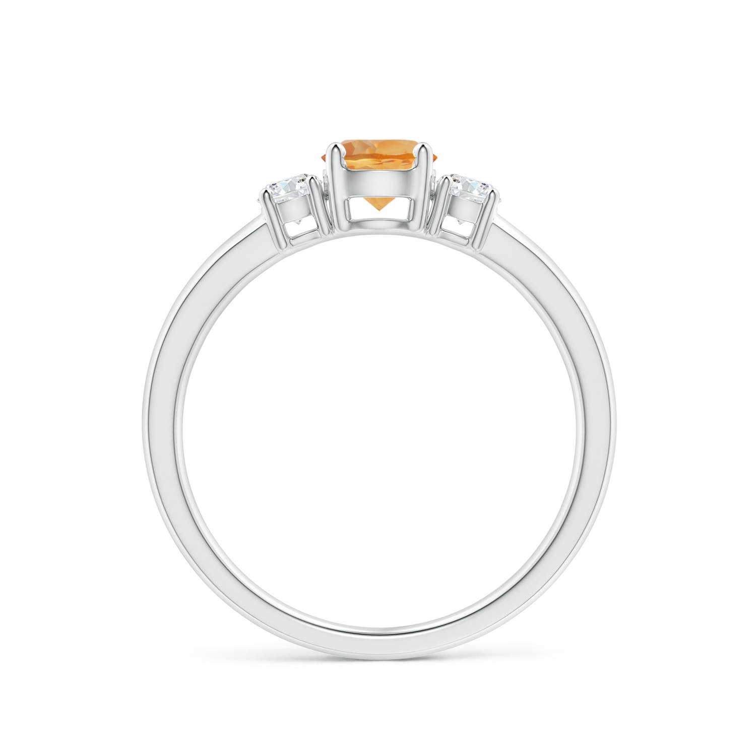 AA - Citrine / 0.66 CT / 14 KT White Gold