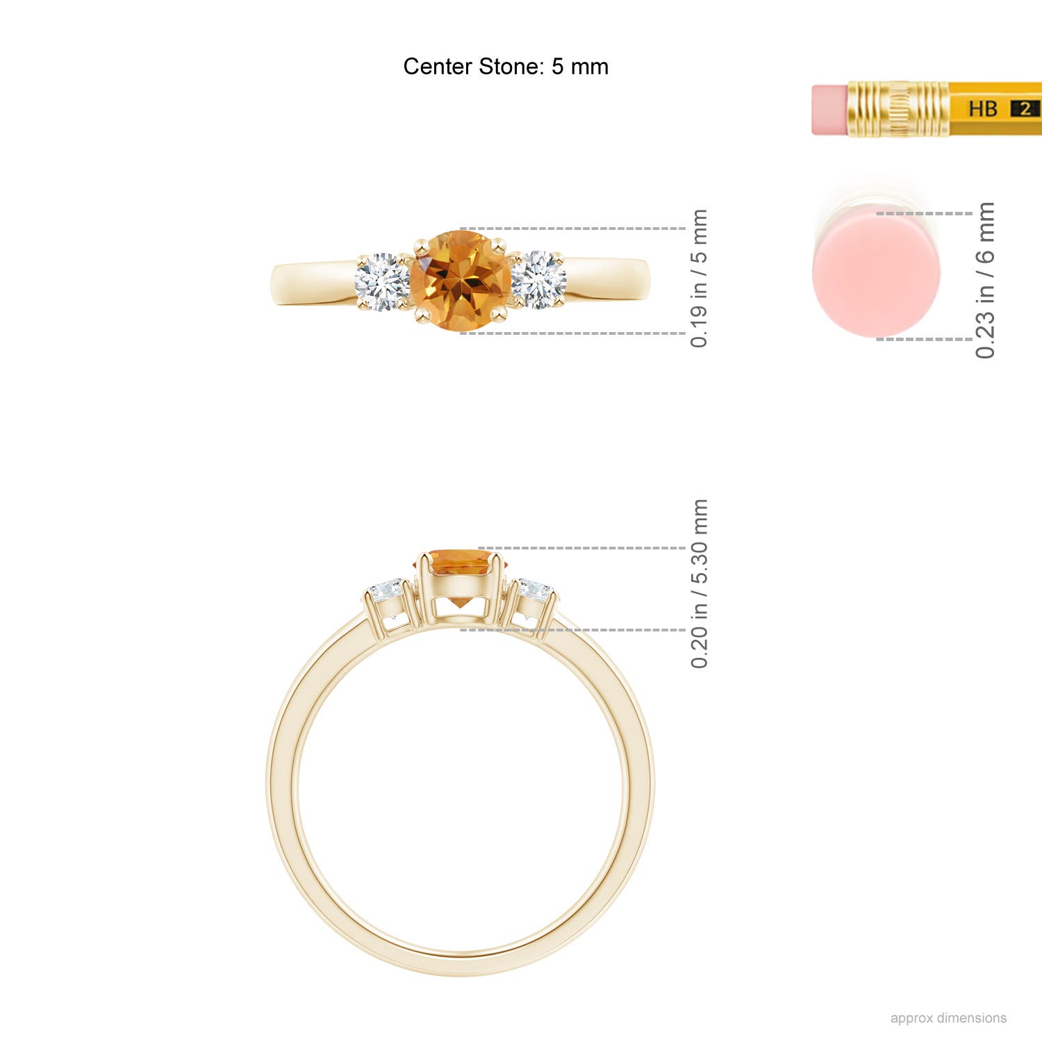 AA - Citrine / 0.66 CT / 14 KT Yellow Gold