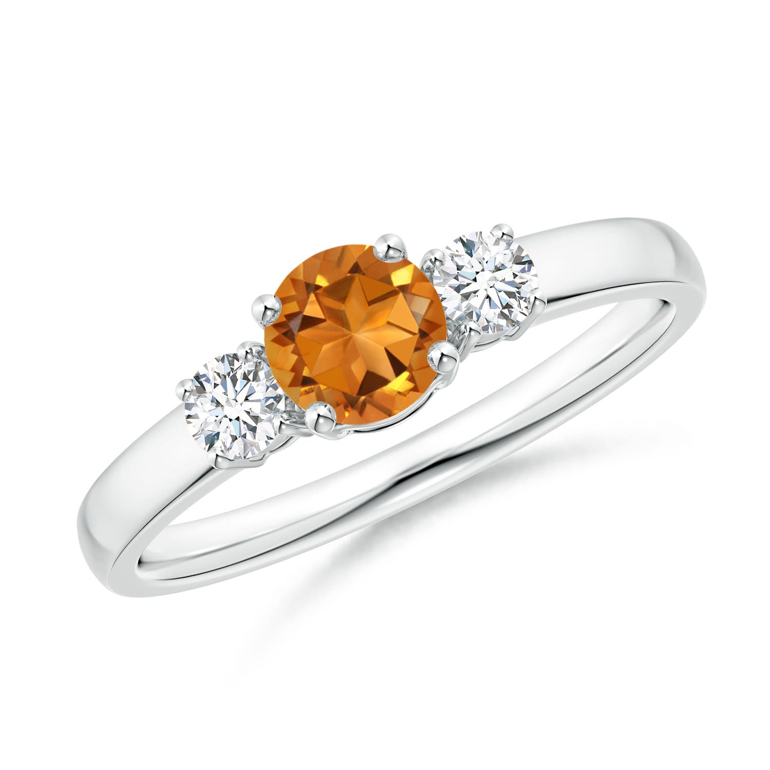 AAA - Citrine / 0.66 CT / 14 KT White Gold