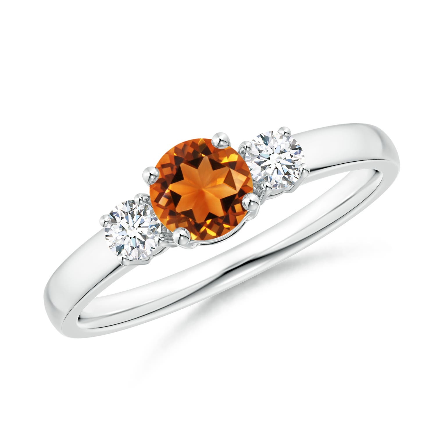 AAAA - Citrine / 0.66 CT / 14 KT White Gold