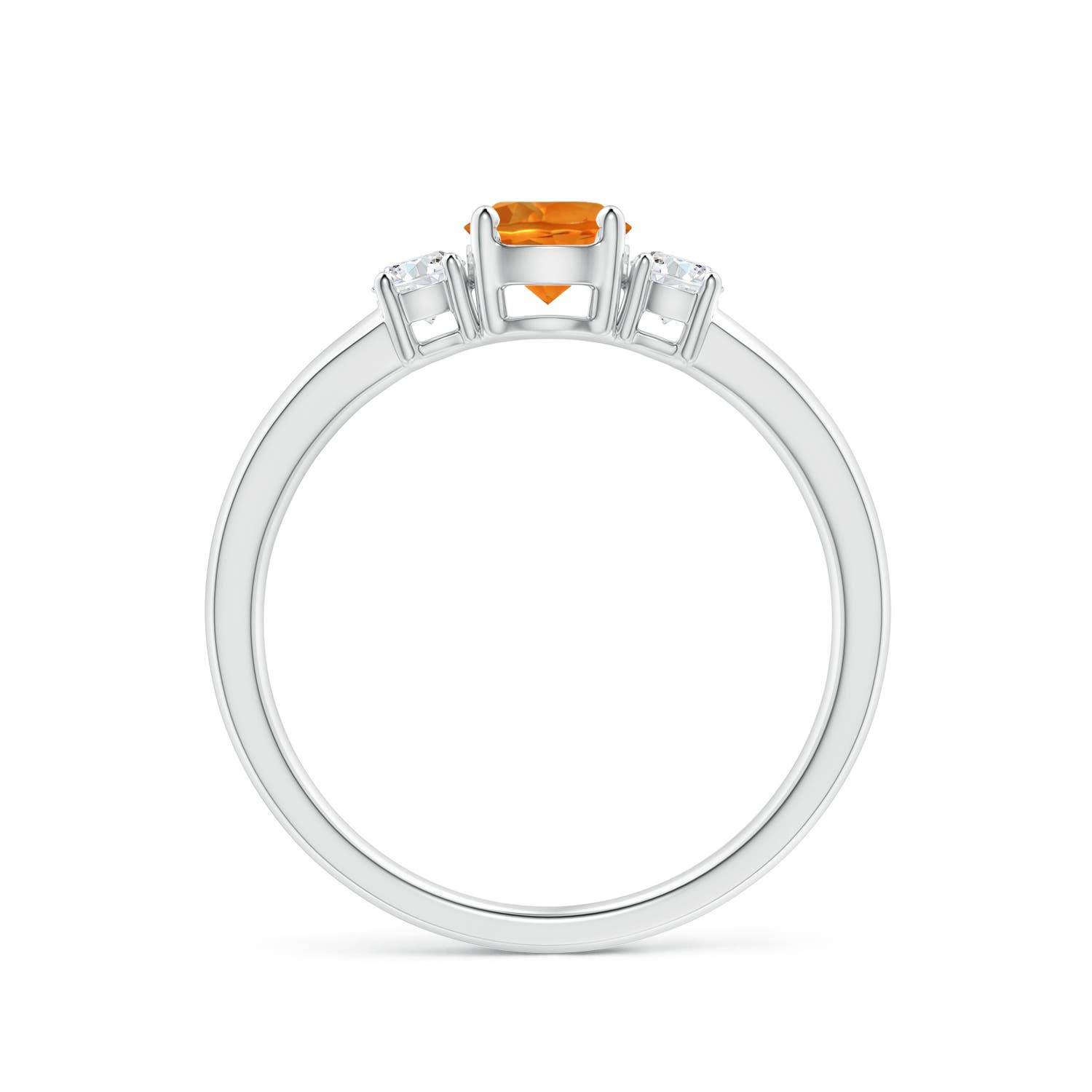 AAAA - Citrine / 0.66 CT / 14 KT White Gold