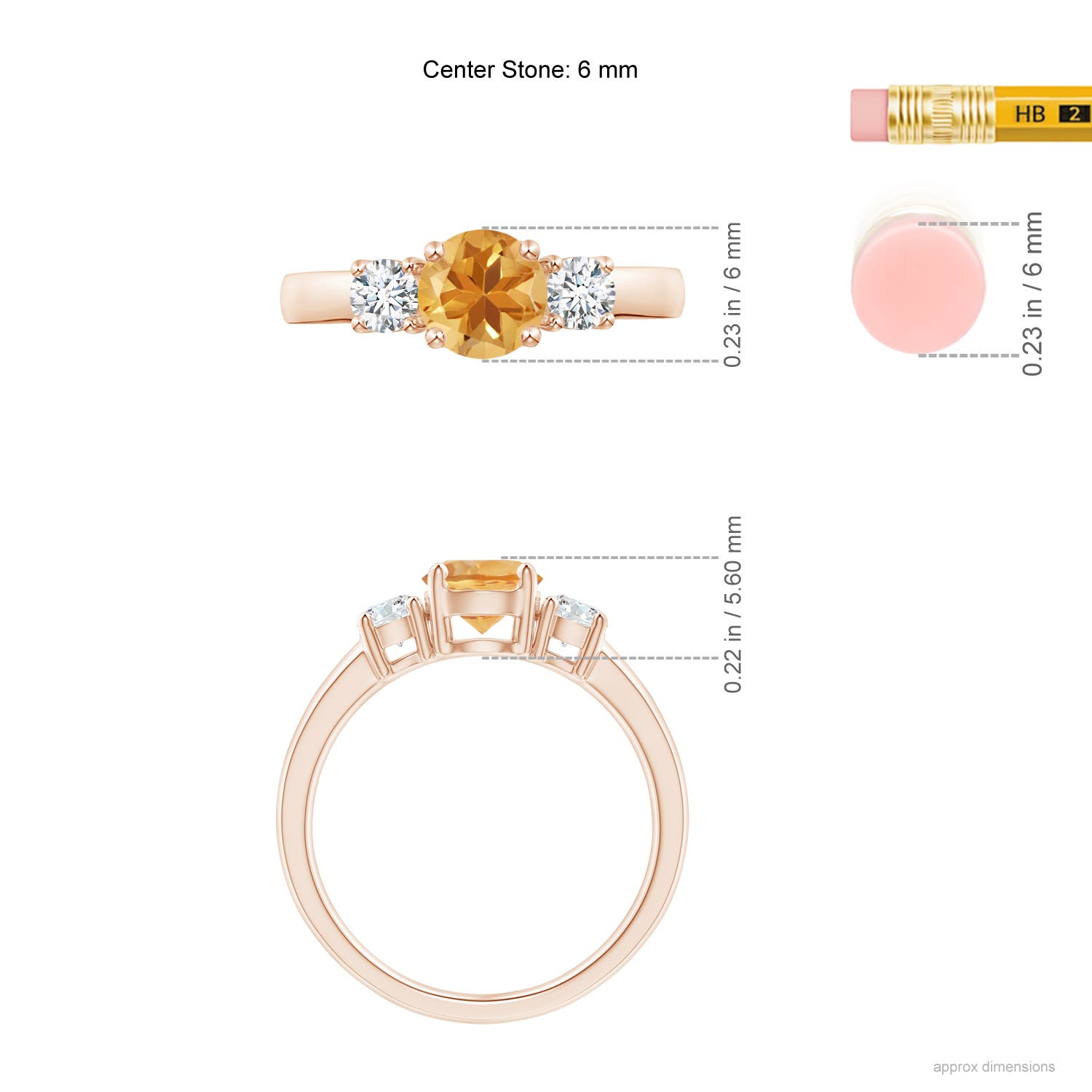 A - Citrine / 1.02 CT / 14 KT Rose Gold