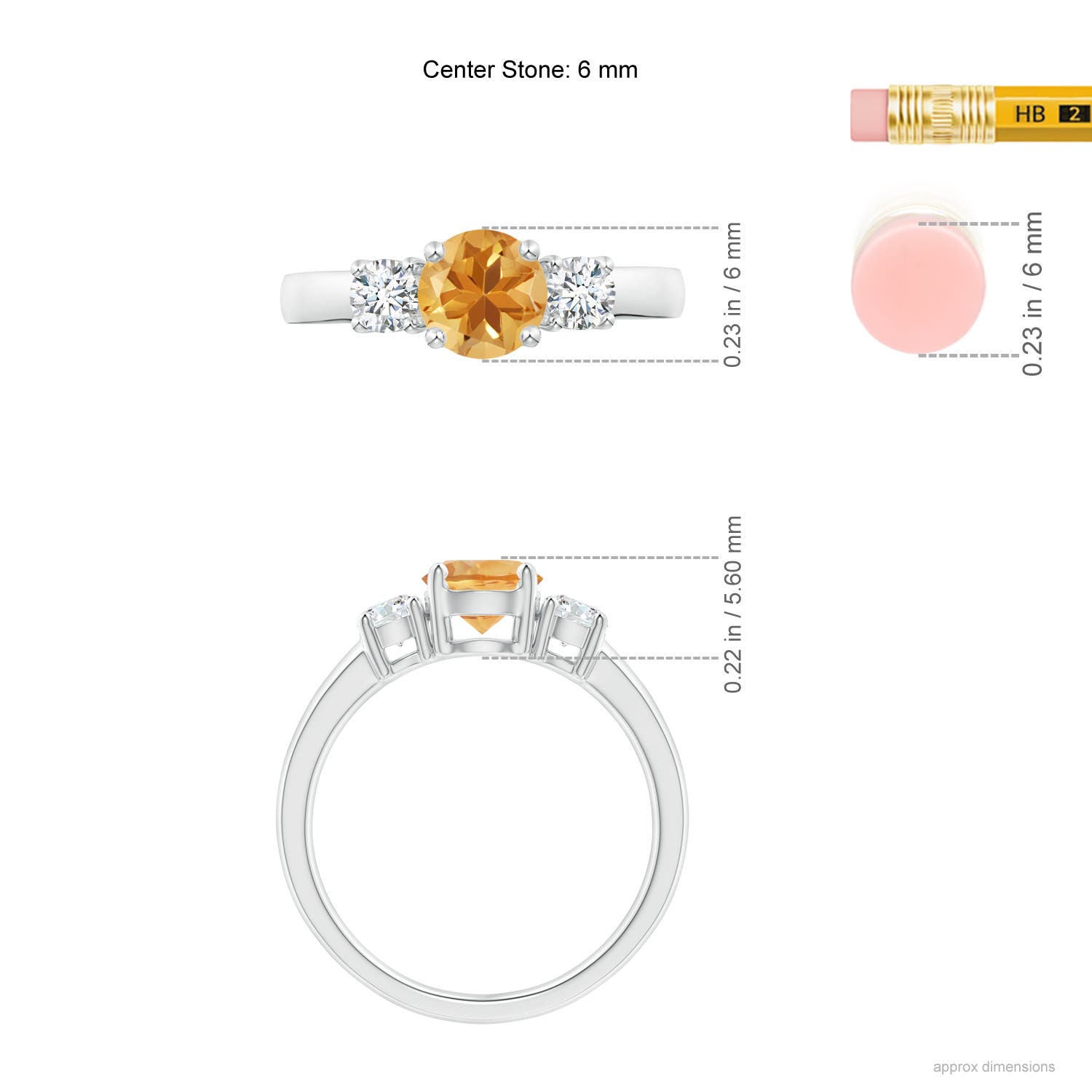 A - Citrine / 1.02 CT / 14 KT White Gold