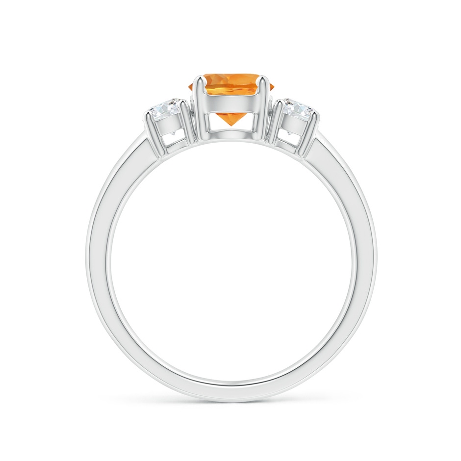 6mm AAA Classic Citrine and Diamond Three Stone Engagement Ring in P950 Platinum side-1