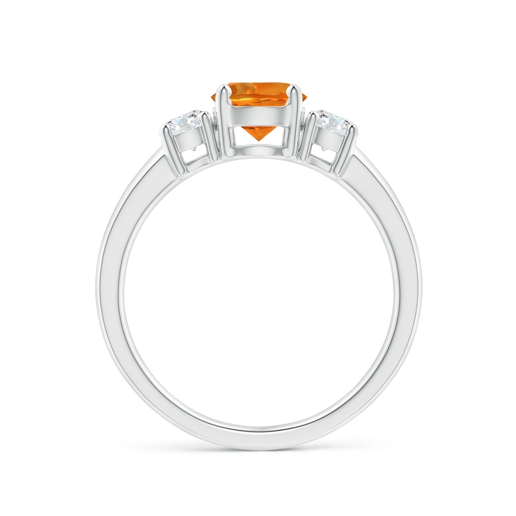 6mm AAAA Classic Citrine and Diamond Three Stone Engagement Ring in White Gold Side-1