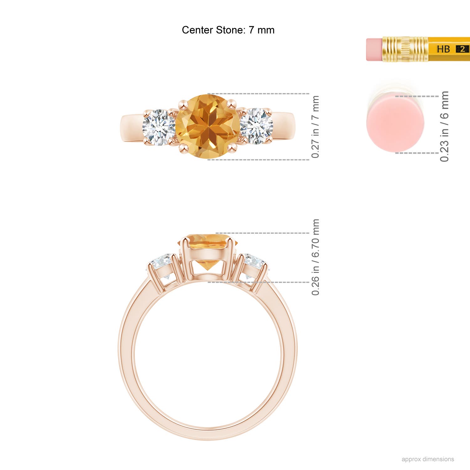 A - Citrine / 1.71 CT / 14 KT Rose Gold