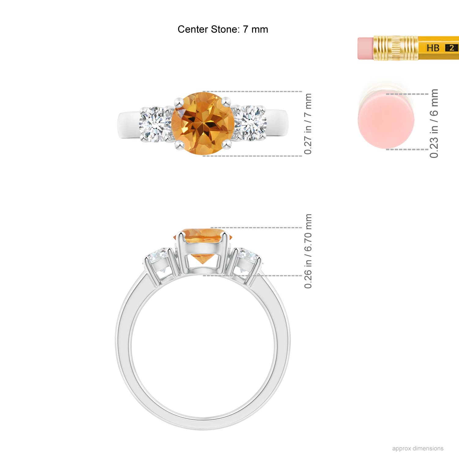 AA - Citrine / 1.71 CT / 14 KT White Gold