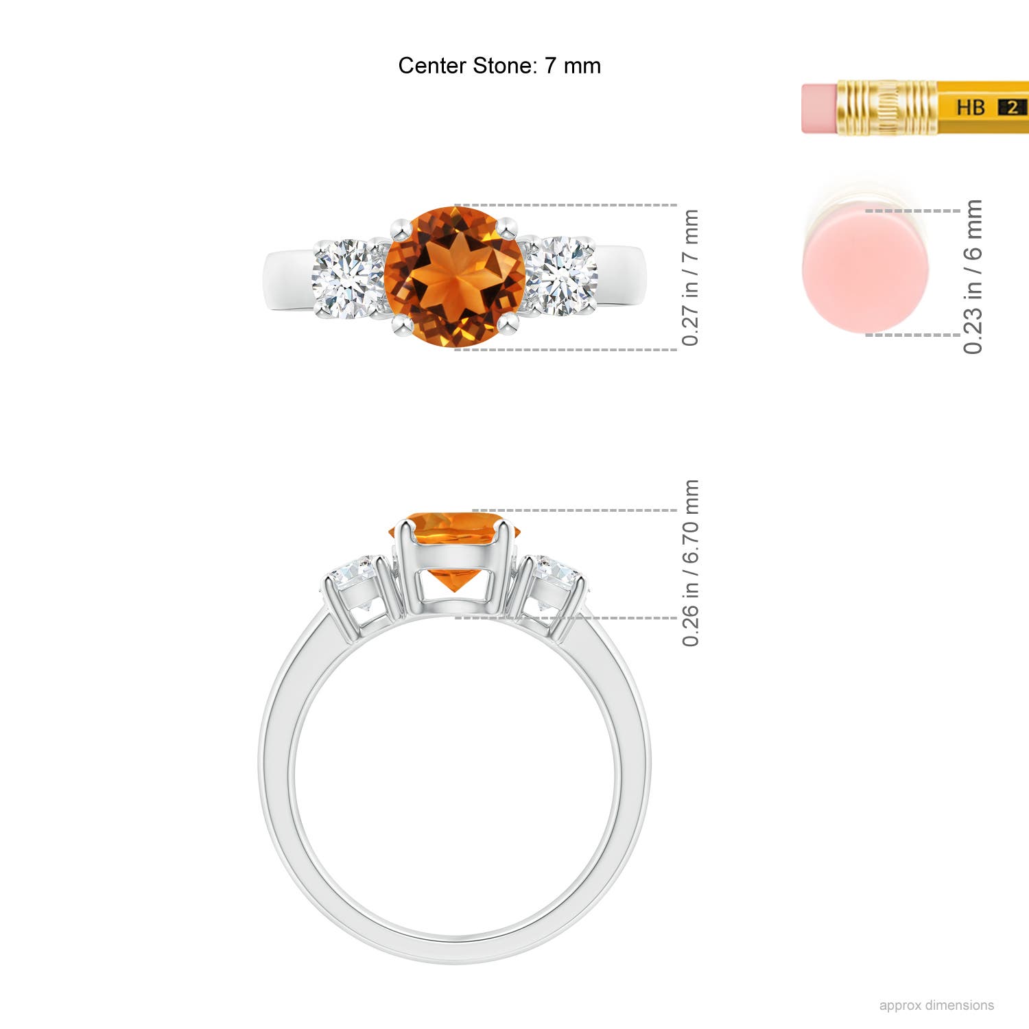 AAAA - Citrine / 1.71 CT / 14 KT White Gold