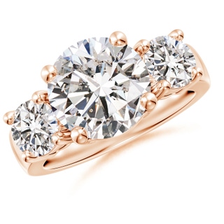 10.1mm IJI1I2 Classic Diamond Three Stone Engagement Ring in Rose Gold