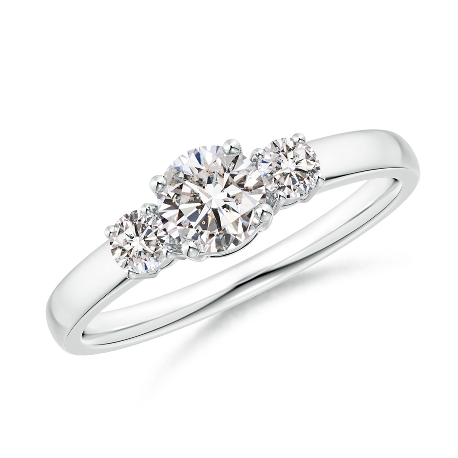 5mm IJI1I2 Classic Diamond Three Stone Engagement Ring in P950 Platinum 