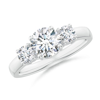 6.4mm GVS2 Classic Diamond Three Stone Engagement Ring in White Gold
