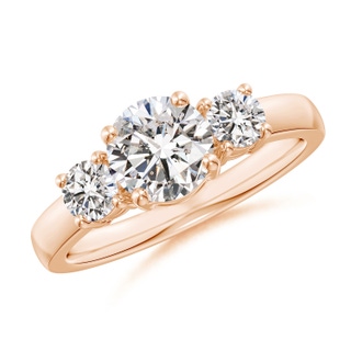 6.4mm IJI1I2 Classic Diamond Three Stone Engagement Ring in 9K Rose Gold