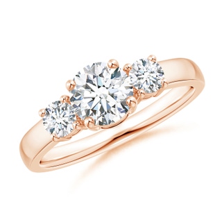 6mm GVS2 Classic Diamond Three Stone Engagement Ring in Rose Gold