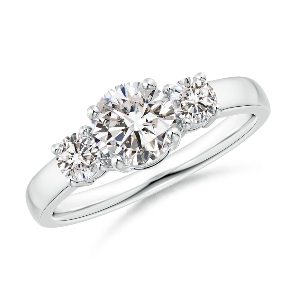 6mm IJI1I2 Classic Diamond Three Stone Engagement Ring in White Gold 