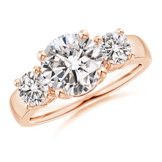 8.1mm IJI1I2 Classic Diamond Three Stone Engagement Ring in Rose Gold