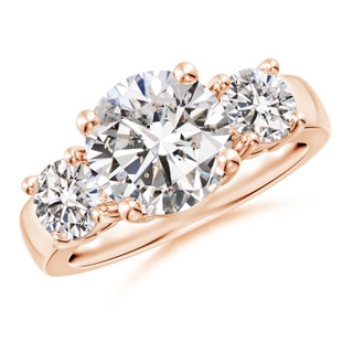 9.2mm IJI1I2 Classic Diamond Three Stone Engagement Ring in Rose Gold