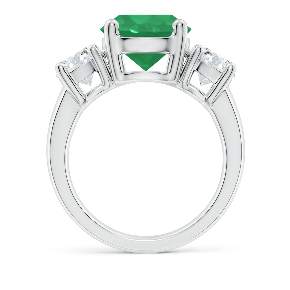 10mm A Classic Emerald and Diamond Three Stone Engagement Ring in P950 Platinum side 199