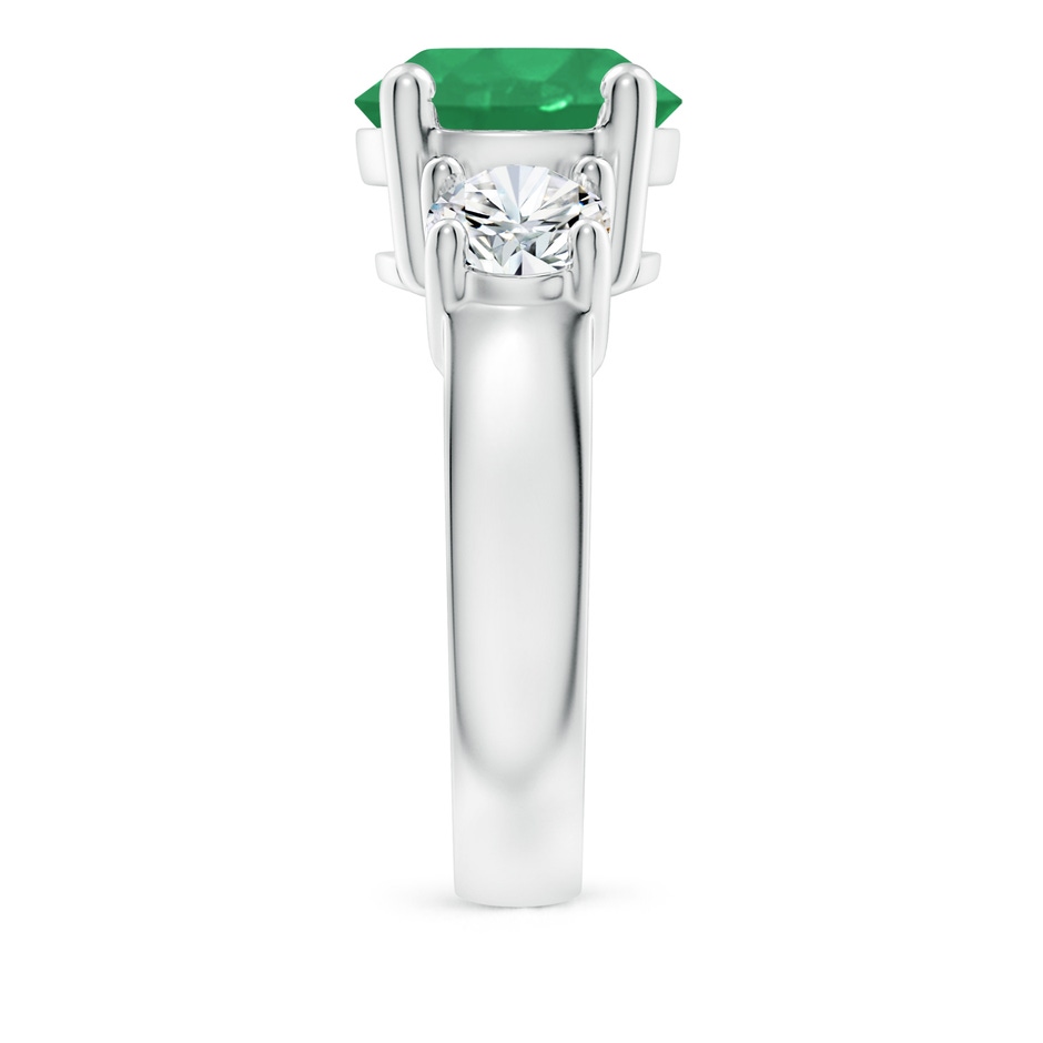 10mm A Classic Emerald and Diamond Three Stone Engagement Ring in P950 Platinum side 299