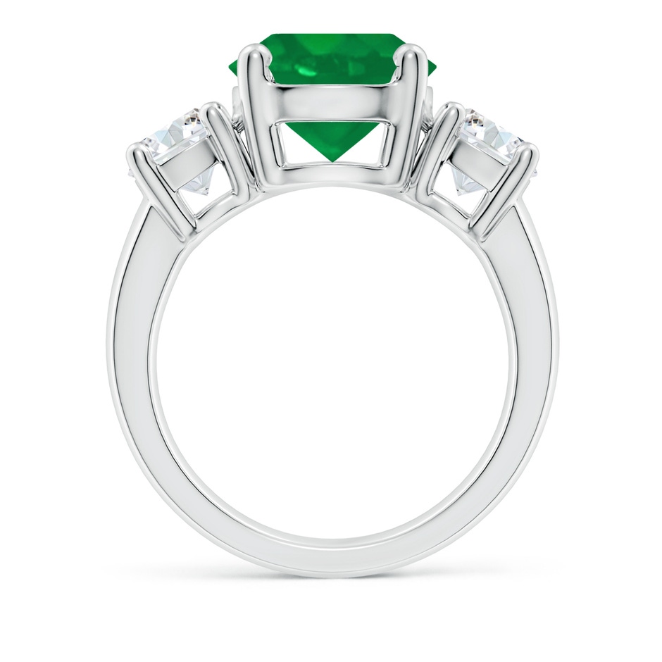 10mm AA Classic Emerald and Diamond Three Stone Engagement Ring in P950 Platinum side 199