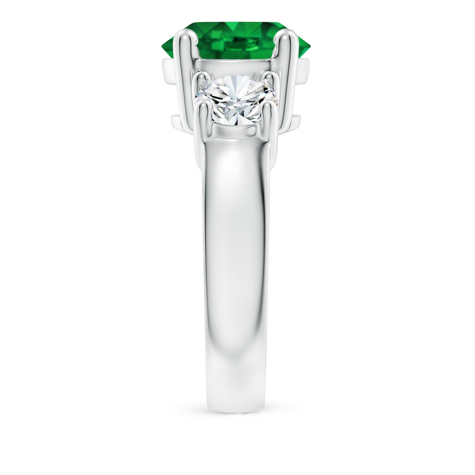 10mm AAAA Classic Emerald and Diamond Three Stone Engagement Ring in P950 Platinum side 299