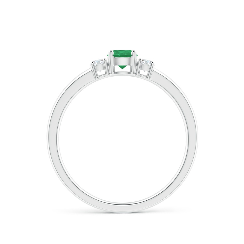 4mm A Classic Emerald and Diamond Three Stone Engagement Ring in P950 Platinum side 199