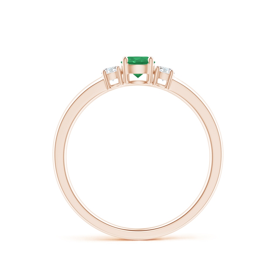 4mm A Classic Emerald and Diamond Three Stone Engagement Ring in Rose Gold side 199