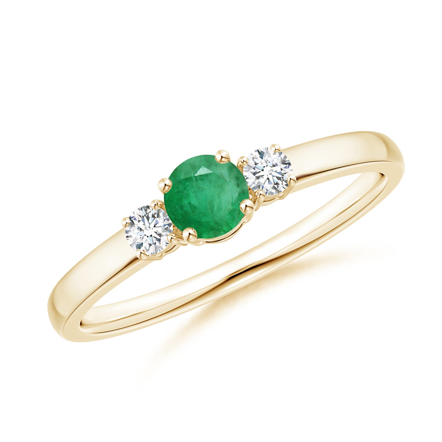 A - Emerald / 0.38 CT / 14 KT Yellow Gold