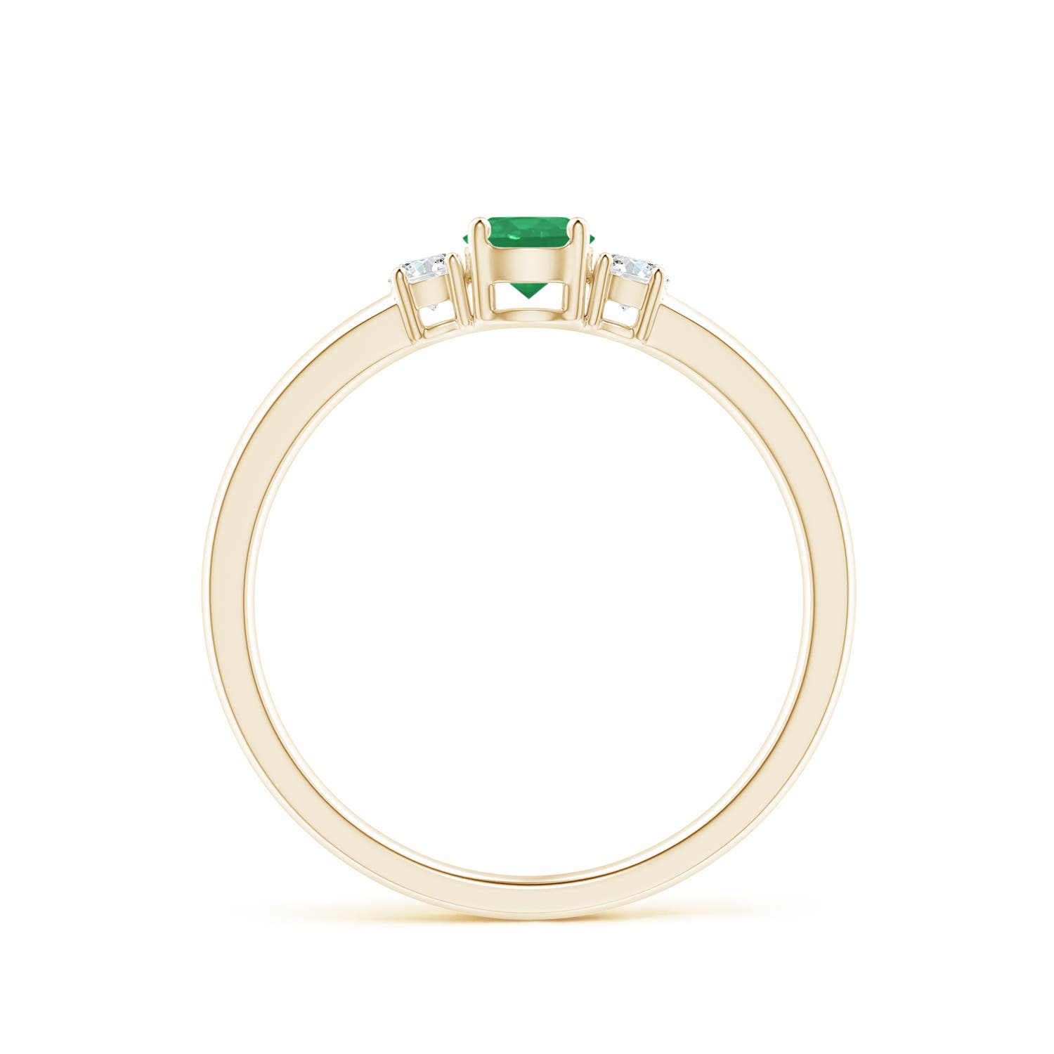 A - Emerald / 0.38 CT / 14 KT Yellow Gold