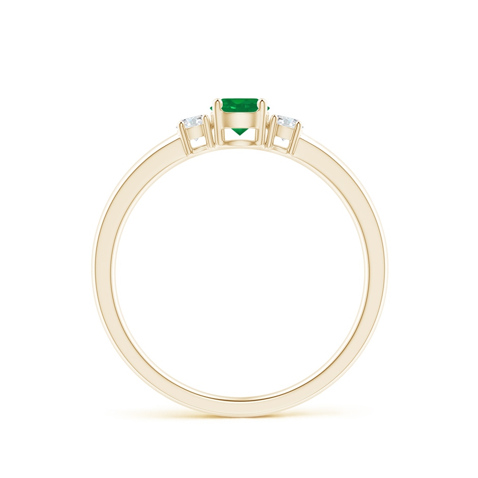 4mm AA Classic Emerald and Diamond Three Stone Engagement Ring in Yellow Gold side 199