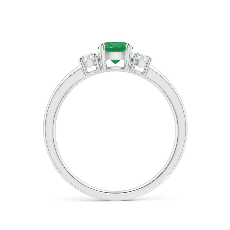 5mm A Classic Emerald and Diamond Three Stone Engagement Ring in P950 Platinum side 199