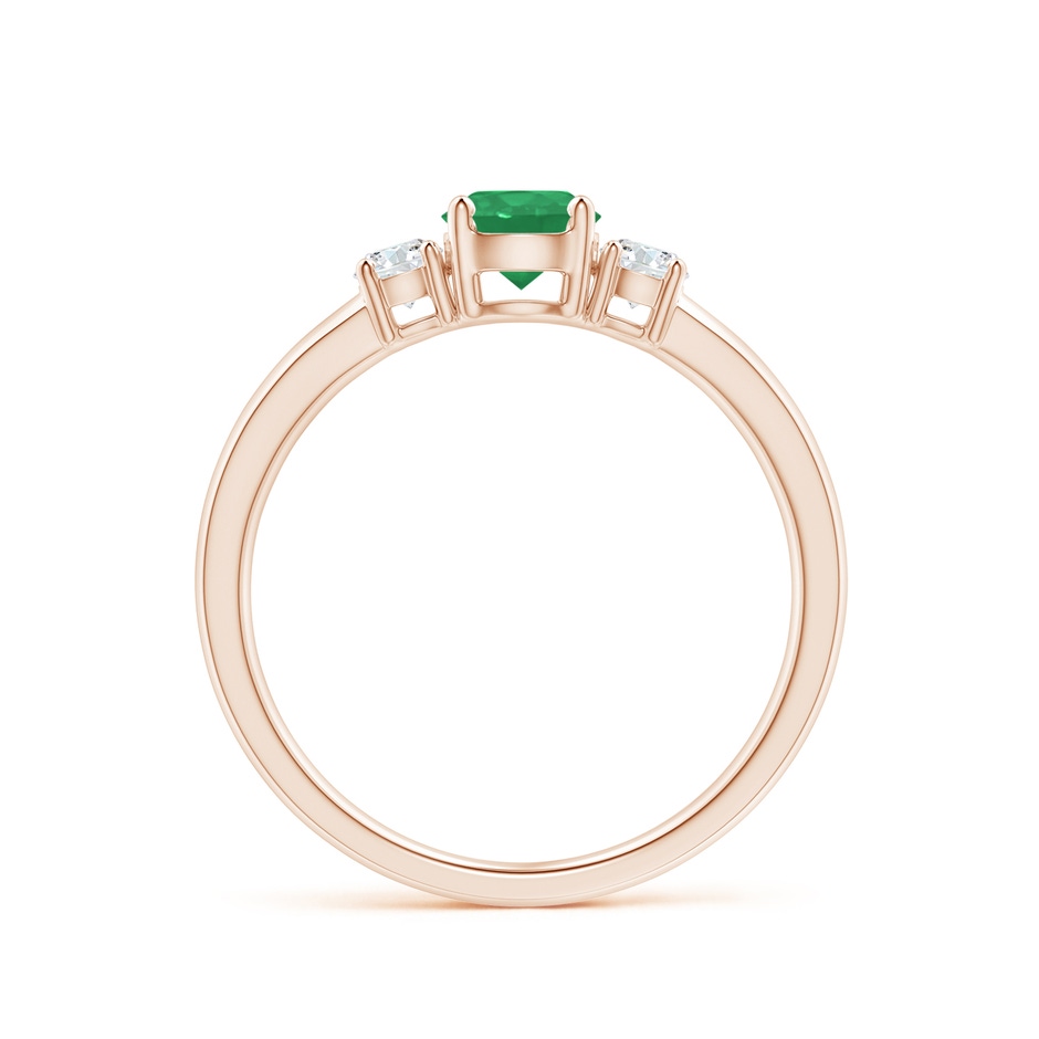 5mm A Classic Emerald and Diamond Three Stone Engagement Ring in Rose Gold side 199