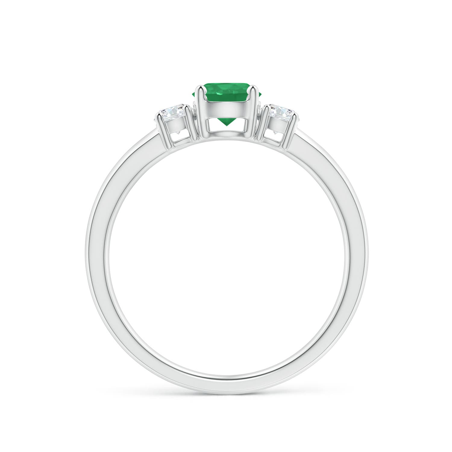 A - Emerald / 0.66 CT / 14 KT White Gold