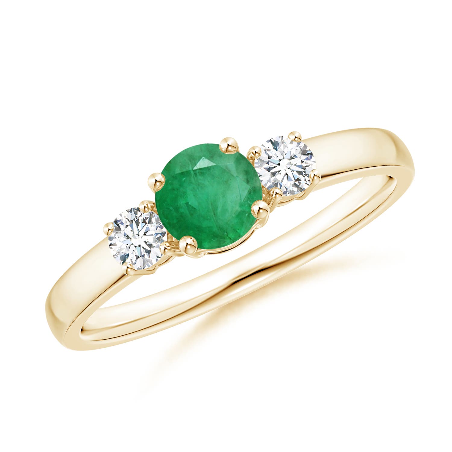 A - Emerald / 0.66 CT / 14 KT Yellow Gold