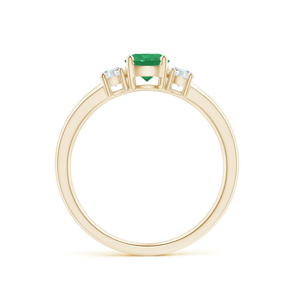 5mm A Classic Emerald and Diamond Three Stone Engagement Ring in Yellow Gold side 199