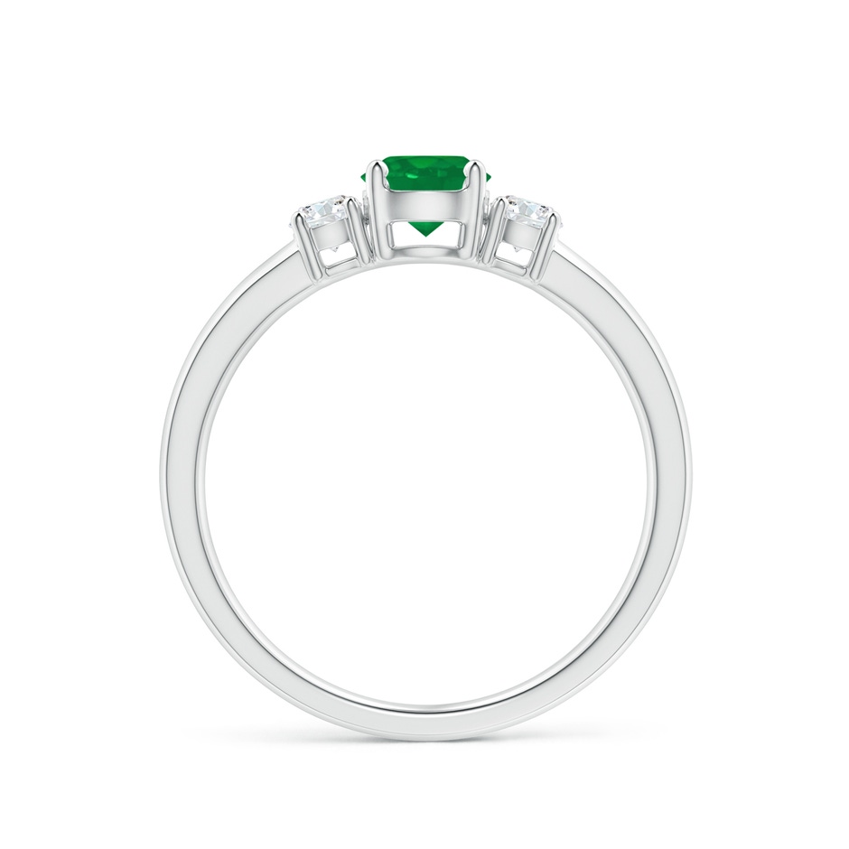 5mm AA Classic Emerald and Diamond Three Stone Engagement Ring in White Gold side 199