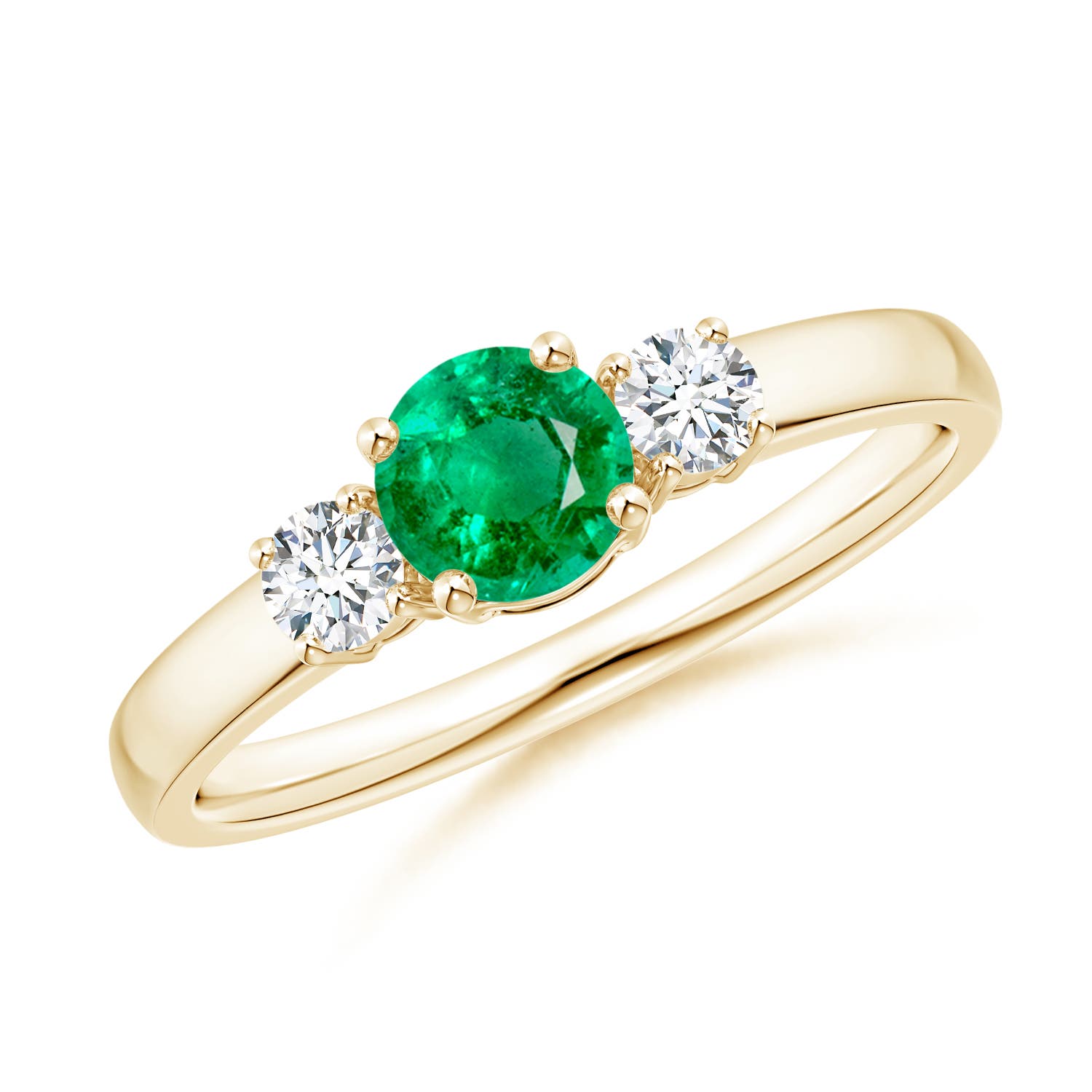 AAA - Emerald / 0.66 CT / 14 KT Yellow Gold