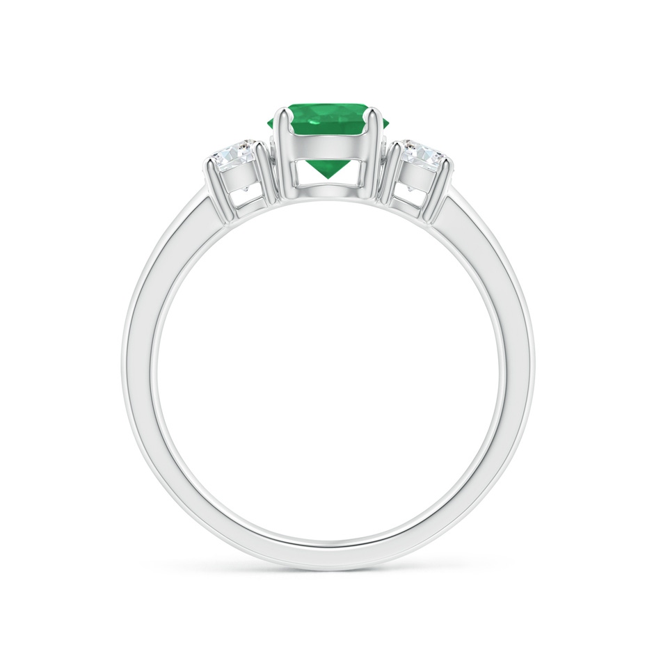 6mm A Classic Emerald and Diamond Three Stone Engagement Ring in P950 Platinum side 199
