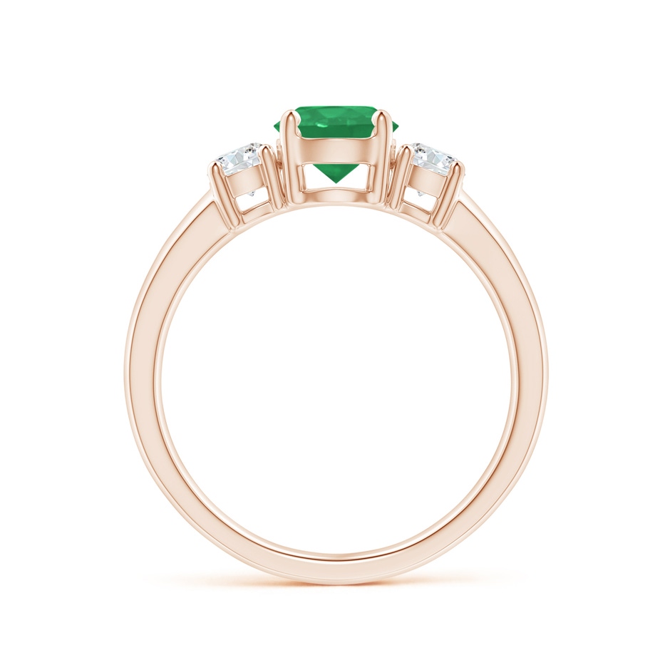 6mm A Classic Emerald and Diamond Three Stone Engagement Ring in Rose Gold side 199